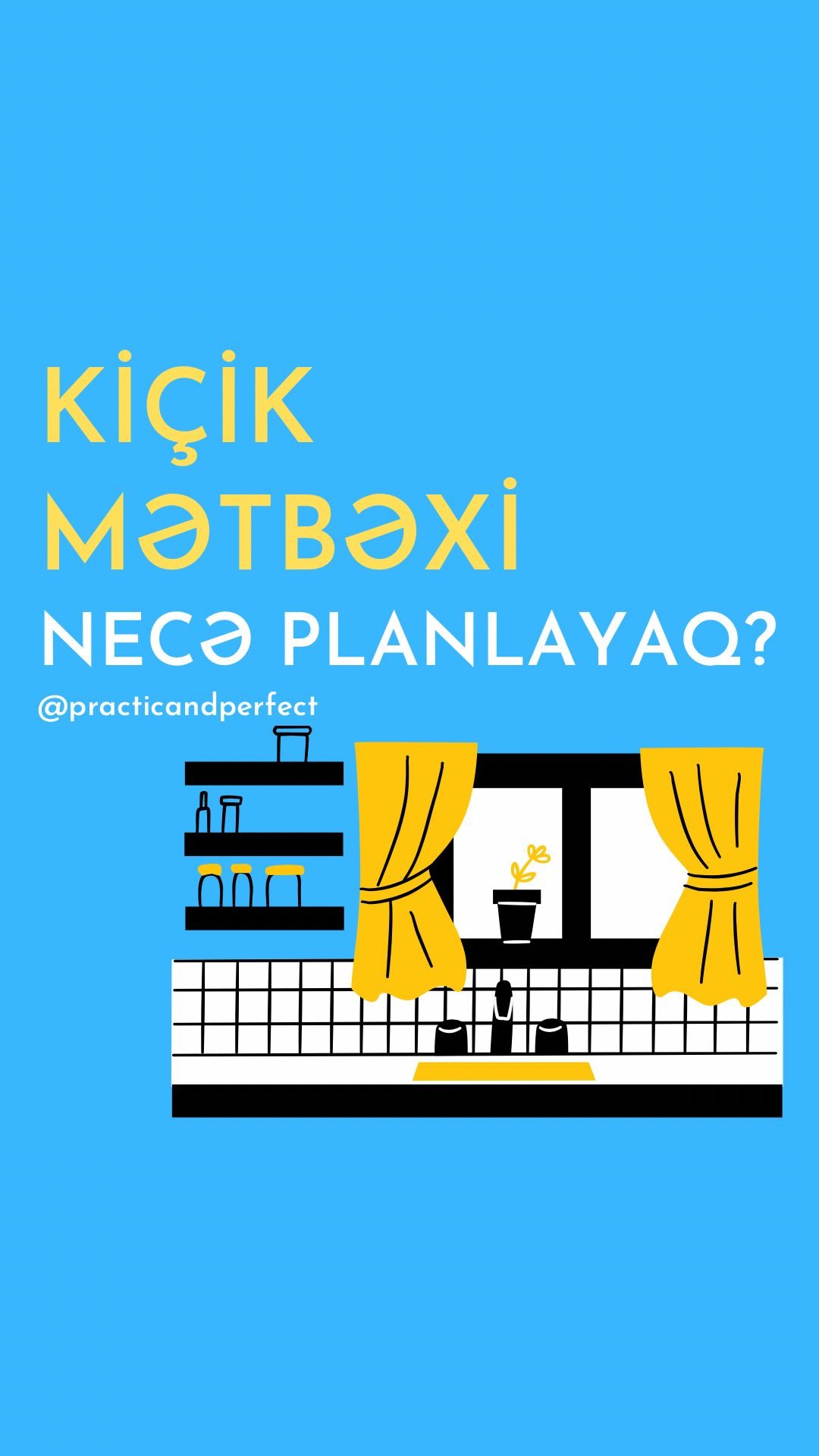 Kiçik mətbəxin praktik təşkili haqqında poster